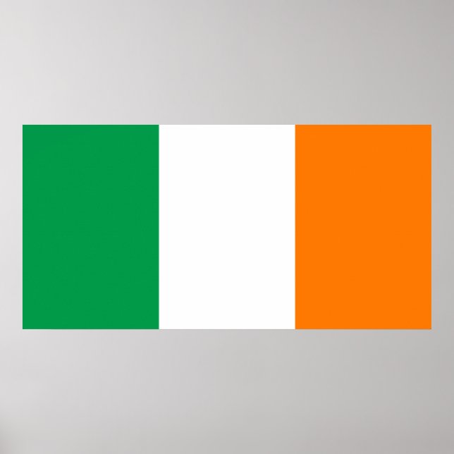 Póster Irlanda - Bandera nacional irlandesa (Frente)
