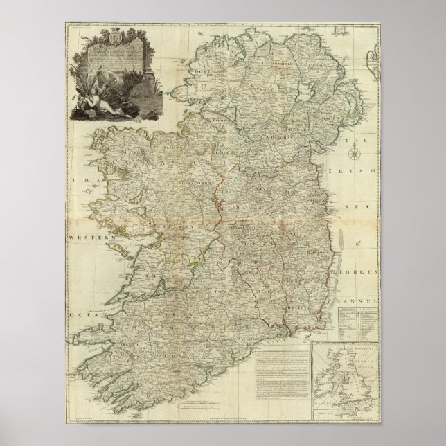 Póster Irlanda compuesta (Frente)
