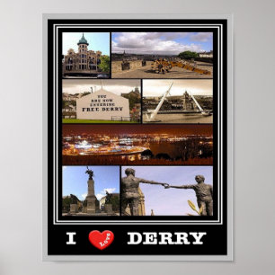 Póster Irlanda del Norte - Derry - I Love -
