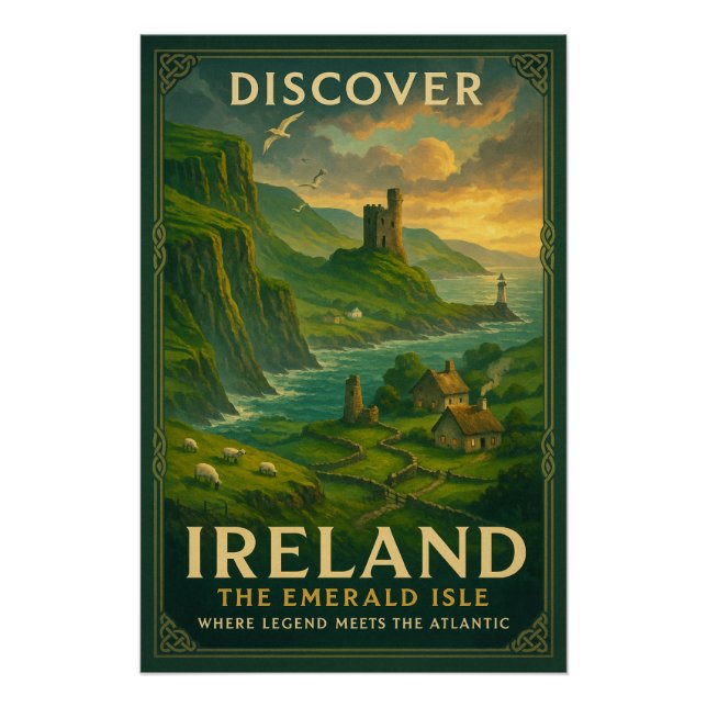 Póster IRLANDA — La Isla Esmeralda (Anverso)