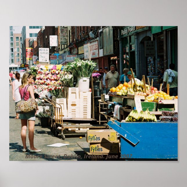 Póster Irlanda, Moore Street Dublin verano de 2007 (Frente)