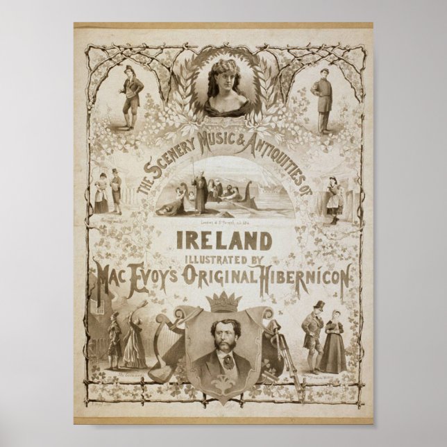 Póster Irlanda, por 'Mac Evoy's Original Hibernicon' (Frente)