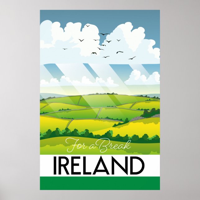 Póster Irlanda por una postal de viaje de descanso (Frente)
