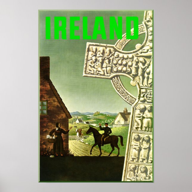Póster Irlanda. Poster de viajes de cosecha (Frente)