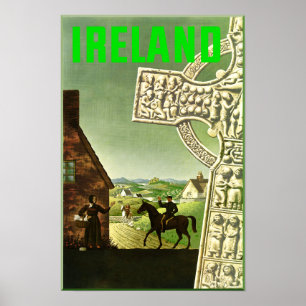 Póster Irlanda. Poster del viaje del vintage