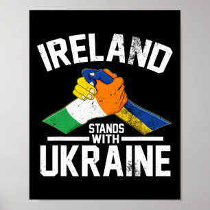 Póster Irlanda se pone del lado de Ucrania Bandera irland