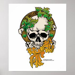 Póster Irlanda Skull Tattoo