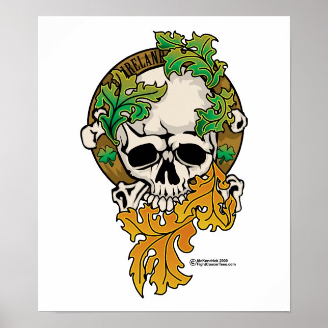 Póster Irlanda Skull Tattoo (Frente)
