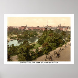 Póster Irlanda - Stephens Green Park c1900, Dublín