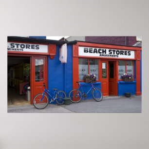 Póster Irlanda, Strandhill Escaparates con bicicletas
