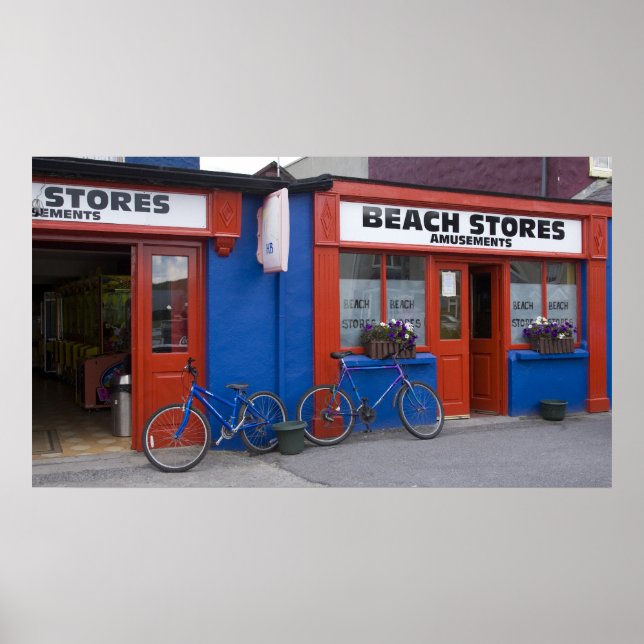 Póster Irlanda, Strandhill Escaparates con bicicletas (Frente)