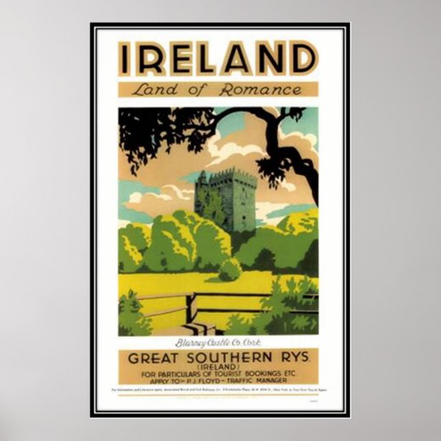 Póster Irlanda Vintage - (Frente)