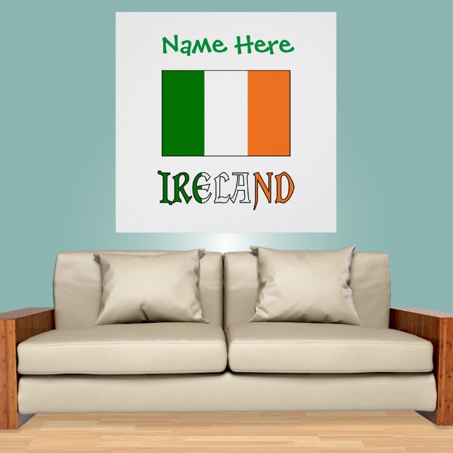 Póster Irlanda y la bandera irlandesa con personalización (Subido por el creador)