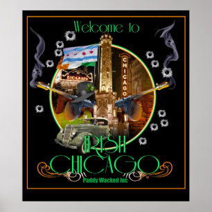 Póster Irlandés 1920 de Chicago