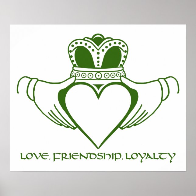 Póster Irlandés Claddagh print / poster (Frente)