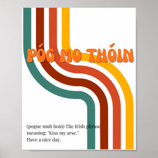 Póster irlandés inspirado en los 70 Póg mo thóin