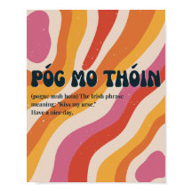 Póster irlandés inspirado en los 70 Póg mo thóin