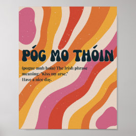 Póster irlandés inspirado en los 70 Póg mo thóin