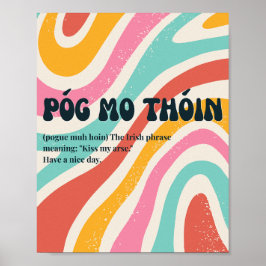 Póster irlandés inspirado en los 70 Póg mo thóin