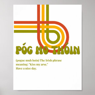 Póster irlandés inspirado en los 70 Póg mo thóin