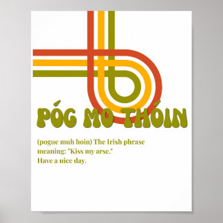 Póster irlandés inspirado en los 70 Póg mo thóin