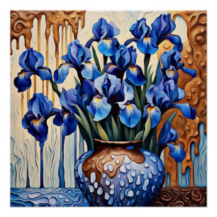 Póster Irlandeses azules en jarrón
