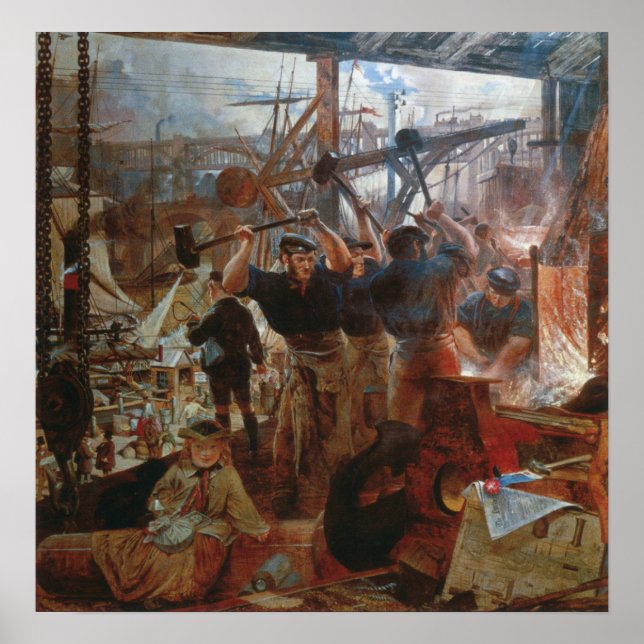 Póster Iron and Coal, William Bell Scott Industrial Age (Frente)