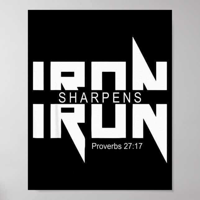 Póster Iron Sharpens Iron Bible Jesus Faith Religious Chr (Frente)