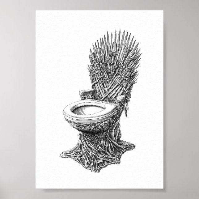 Póster Iron Throne Toilet – Funny Game of Thrones (Frente)