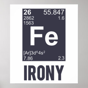 Póster Ironía irónica del FE del elemento químico