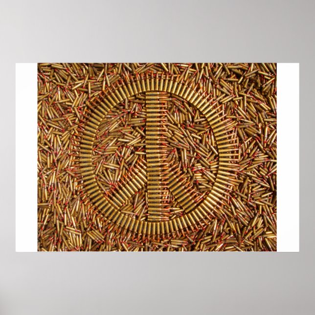 Póster Ironía, signo de paz, balas, municiones (Frente)