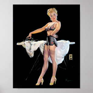 Póster Ironing Pin Up