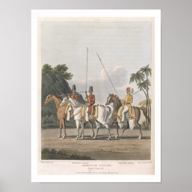 Póster Irregular Cavalry, Bengal Army 1817, plate 5 from (Frente)
