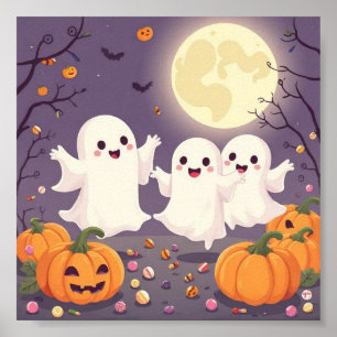 Póster Irresistiblemente Fantasmas – Hermoso Halloween Pa