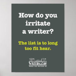 Póster Irritate a Writer.