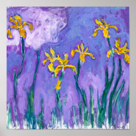 Póster Irritos amarillos con nube rosa | Claude Monet |