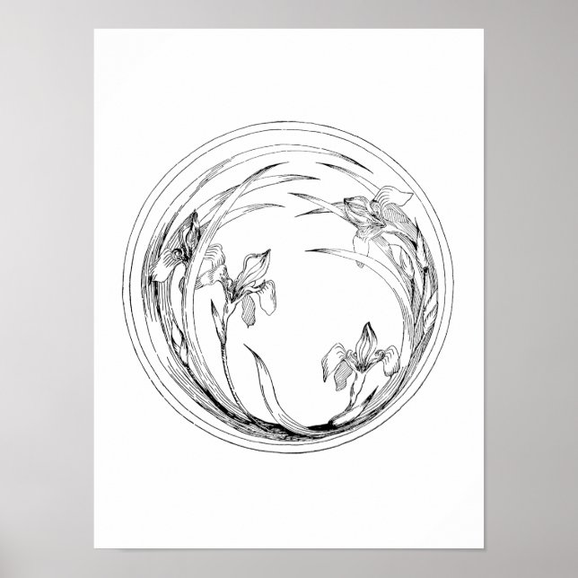 Póster Irritos de Art Nouveau vintage - Plantilla Iris (Frente)