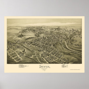 Póster Irwin, mapa panorámico de la AP - 1897