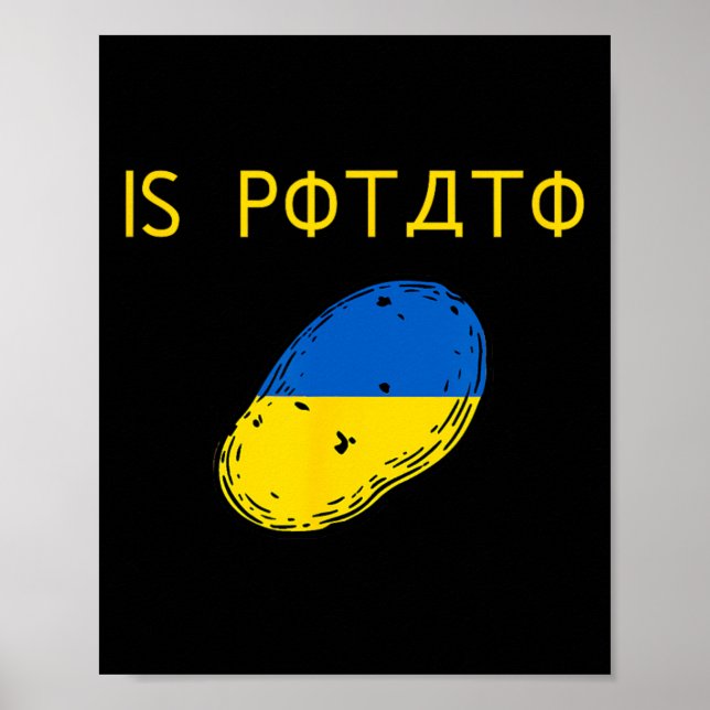 Póster Is Potato Funny Joke Blue And Yellow Potato  (Frente)
