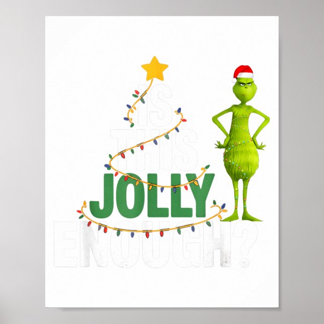 Póster Is This Jolly Enough Funny Christmas Tree Lights H (Frente)