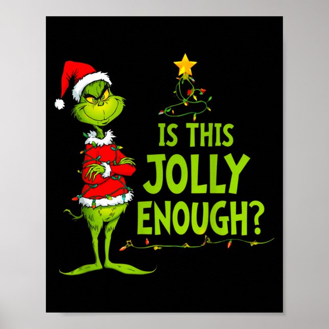 Póster Is This Jolly Enough Funny Christmas Tree Lights H (Frente)