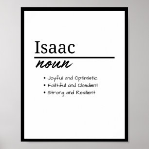 Póster Isaac, definición de nombre personalizado de niño