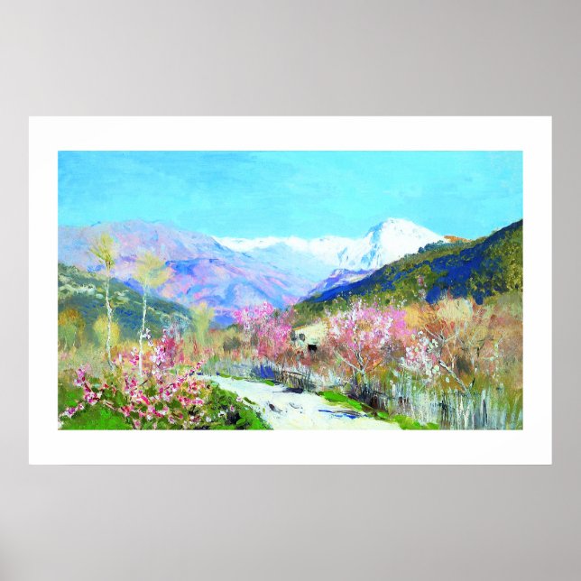 Póster Isaac Levitan. Pintura "Springtime" (Frente)