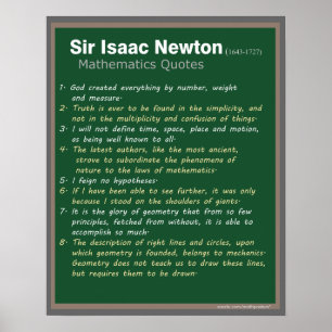 Póster Isaac Newton cita el poster