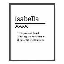 Isabella, definición de nombre Chica personalizado