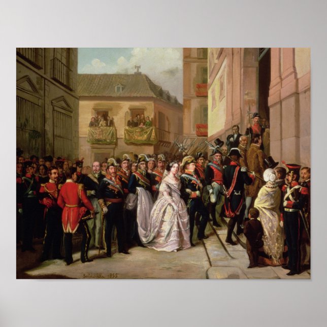 Póster Isabella II of Spain  and her husband (Frente)
