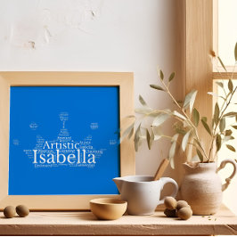Póster Isabella Name Cloud Personalizable Poster