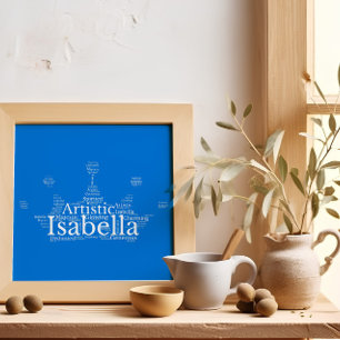 Póster Isabella Name Cloud Personalizable Poster