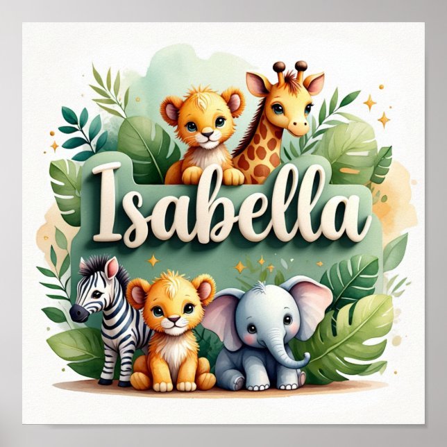 Póster Isabella Safari Nursery Wall Art (Frente)
