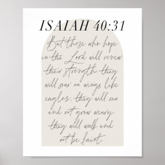 Póster Isaiah 40:31 Arco Mínimo Boho Beige